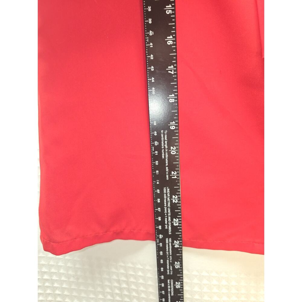 Vintage Blouse Size Large Lucky Winner Red Button Up Ruffle Tie Neckline Womens - Picture 5 of 7